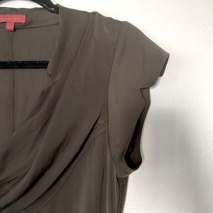 Anthropologie Silky Olive Blouse, Size M